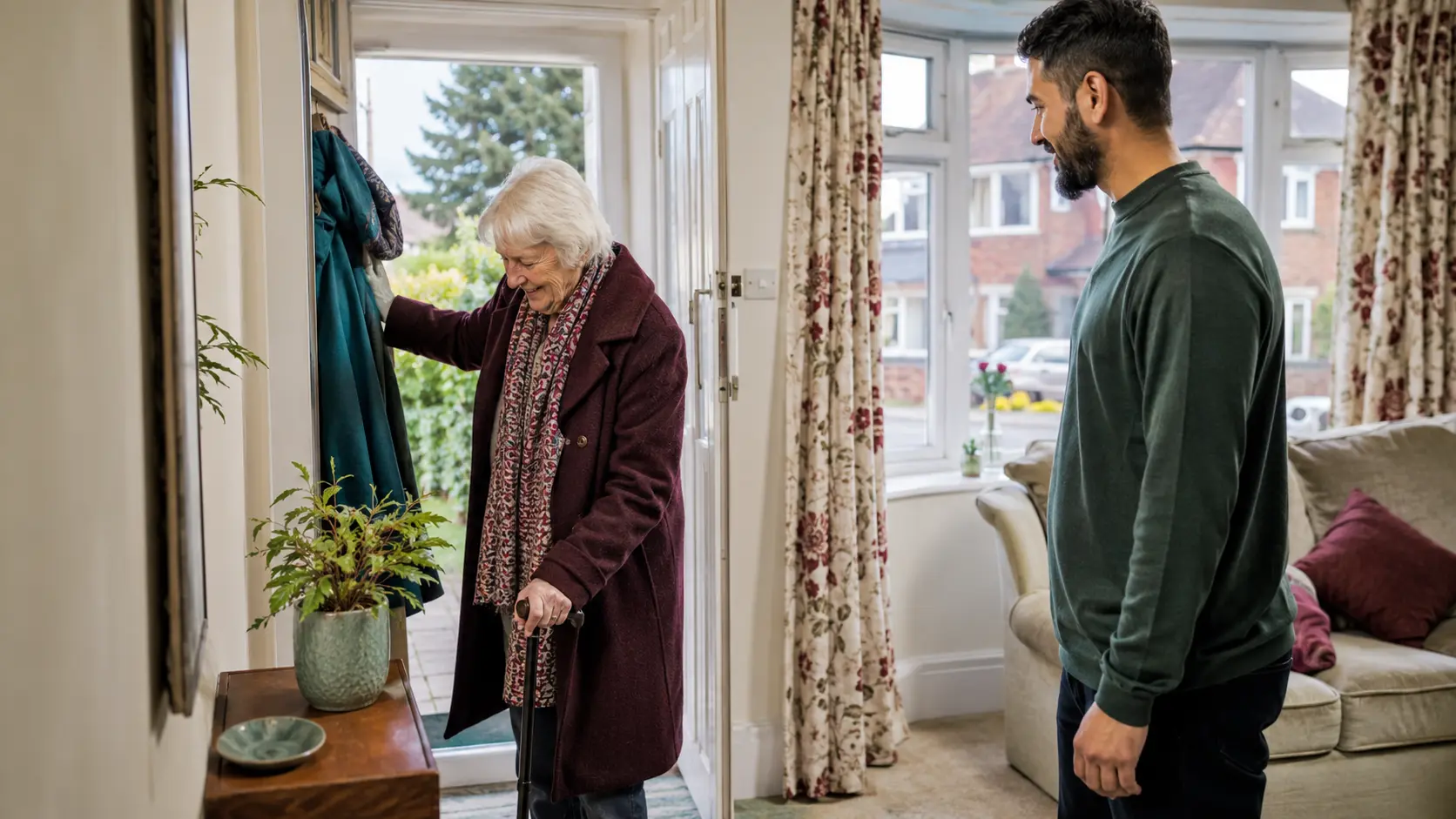 Home care supporting an older person to remain independent and connected